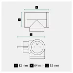 Rozgałęźnik obrotowy 2x2P+Z, USB C+C - ALUMINIUM/GRAFITOWY