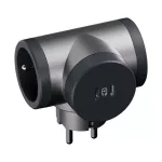 Rozgałęźnik obrotowy 2x2P+Z, USB C+C - ALUMINIUM/GRAFITOWY