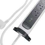 Przedłużacz PREMIUM, obrotowy, 3x2P+Z, z dwoma gniazdami USB C i ogranicznikiem przepięć, z przewodem 1,5 m 3x1.0 mm² - BIAŁY/GRAFITOWY