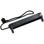 Przedłużacz PREMIUM, obrotowy, 3x2P+Z, z dwoma gniazdami USB C i ogranicznikiem przepięć, z przewodem 1,5 m 3x1.0 mm² - CZARNY/GRAFITOWY