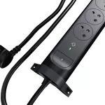 Przedłużacz PREMIUM, obrotowy, 3x2P+Z, z dwoma gniazdami USB C i ogranicznikiem przepięć, z przewodem 1,5 m 3x1.0 mm² - CZARNY/GRAFITOWY