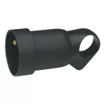 GNIAZDO WTYCZKOWE PRZENOŚNE 2P+Z - 16 A - PLASTIKOWE - CZARNE- Z PIERŚCIENIEM