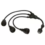 PRZEDŁUŻACZ GUMOWY ROZGAŁĘŹNY 1/3X2P+Z - 0,8M -CZARNY