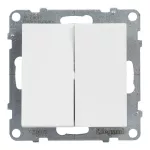 SUNO - Łącznik schodowy podwójny - 10 AX - 250 V~ - zaciski automatyczne, Biały