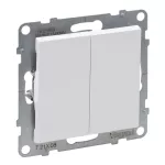 SUNO - Łącznik schodowy podwójny - 10 AX - 250 V~ - zaciski automatyczne, Biały