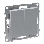 SUNO - Łącznik schodowy podwójny - 10 AX - 250 V~ - zaciski automatyczne, Aluminium