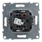 SUNO - Łacznik jednobiegunowy podświetlany - 10 AX - 250 V~ - zaciski automatyczne, Aluminium