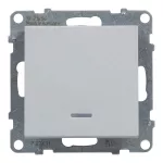 SUNO - Łacznik jednobiegunowy podświetlany - 10 AX - 250 V~ - zaciski automatyczne, Aluminium