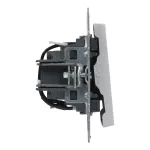 SUNO - Łacznik jednobiegunowy podświetlany - 10 AX - 250 V~ - zaciski automatyczne, Aluminium