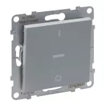 SUNO - Łącznik dwubiegunowy z podświetleniem - 10 AX - 250 V~ - zaciski śrubowe, Aluminium