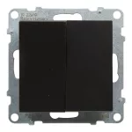 SUNO - Łącznik schodowy podwójny - 10 AX - 250 V~ - zaciski automatyczne, Czarny