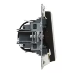 SUNO - Łacznik jednobiegunowy podświetlany - 10 AX - 250 V~ - zaciski automatyczne, Czarny