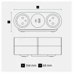 INCARA: LINK'ON - 6X2P+Z - 2,5 M-CZARNY