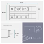INCARA: MULTILINK - 3X2P+Z / USB A+C / 4XRJ45 - 2,0 M-BIAŁY