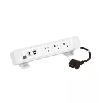 INCARA: ONDESK - 3X2P+Z/USB A+C/RJ/HD-PRZEWÓD 2 METRY- BIAŁY