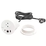 INCARA: DISQ 80 - 2P+Z / USB A+C / RJ45 - 2,0 M-BIAŁY