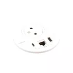 INCARA: DISQ 80 - 2P+Z / USB A+C / RJ45 - 2,0 M-BIAŁY