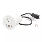 INCARA: DISQ 80 - 2P+Z / USB A+C / WYJŚCIE KABLOWE - 0,5 M WIELAND-BIAŁY