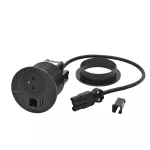 INCARA: DISQ 80 - 2P+Z / USB A+C / WYJŚCIE KABLOWE - 0,5 M WIELAND-CZARNY