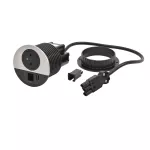 INCARA: DISQ 80 - 2P+Z / USB A+C / WYJŚCIE KABLOWE - 0,5 M WIELAND-METAL/CZARNY