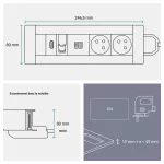 INCARA: MULTILINK - 2X2P+Z / USB A+C / RJ45 / HDMI - 2,0 M-CZARNY