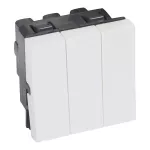 MOSAIC - Łącznik schodowy podwójny + łącznik jednobiegunowy 20 AX 250 V~ - 2 modułowy - Biały