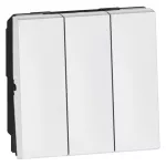 MOSAIC - Łącznik schodowy podwójny + łącznik jednobiegunowy 20 AX 250 V~ - 2 modułowy - Biały