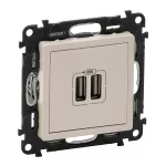 VALENA LIFE ŁADOWARKA Z GNIAZDEM 2 x USB KREMOWA