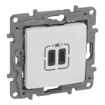 NILOE/NILOE SELECTION - GNIAZDO 2 X USB TYP C+C - 3 A BIAŁE