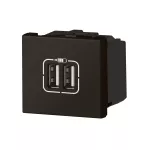 MOSAIC - Ładowarka 2 x USB 2400 mA Typ-A + Typ-A antracyt