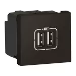 MOSAIC - Ładowarka 2 x USB 2400 mA Typ-A + Typ-A antracyt