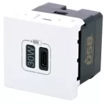 MOSAIC - Gniazdo USB C 30W typu power delivery - kolor biały