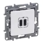 NILOE SELECTION - GNIAZDO 2 X USB TYP C+C - 3 A PERŁA