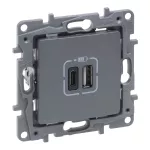 NILOE SELECTION - GNIAZDO 2 X USB TYP A+C - 3 A STAL