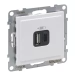 SUNO - Gniazdo USB typ A + C - 5 V - 3 A, Biały