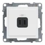 SUNO - Gniazdo USB typ C + C - 5 V - 3 A, Biały