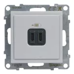 SUNO - Gniazdo USB typ C + C - 5 V - 3 A, Aluminium