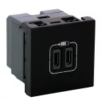 MOSIAC - GNIAZDO 2 X USB TYP C+C 3A ANTRACYT