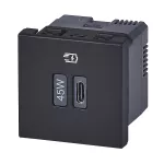 MOSAIC - GNIAZDO USB TYP C 45 W ANTRACYT