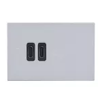 MOSAIC - GNIAZDO 2 X USB 2 MODUŁY TYP C+C 63 W ALUMINIUM