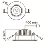 Oprawa Velox LED downlight Okrągła, ruchoma (ALS90NR 4W/840 LED WH)