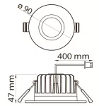 Oprawa Velox LED downlight Okrągła , stała z możliwością ściemniania (ALS90WRD 8W/840 LED WH)
