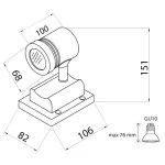 Oprawa Lumia spot, Lumia wallspot, ruchoma (AVN07GH IP44 50W GU10 G C , szary)