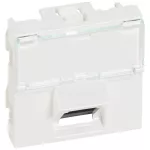 MOSAIC - Gniazdo 1 x RJ 45 kat. 5e UTP wyjście 45 stopni 2 modułowe Biały