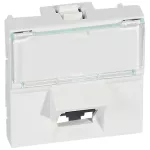 MOSAIC - Gniazdo 1 x RJ 45 kat. 6 UTP wyjście 45 stopni 2 modułowe Biały