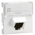 MOSAIC - Gniazdo 1 x RJ 45 kat. 6 FTP wyjście 45 stopni 2 modułowe Biały