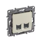NILOE - GNIAZDO 2XRJ45 KAT. 6 UTP KREMOWE