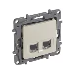 NILOE - GNIAZDO 2XRJ45 KAT. 6 STP KREMOWE