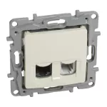 NILOE - GNIAZDO RJ12+RJ45 KAT. 5E UTP KREMOWE