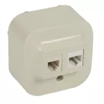 FORIX IP20 - GNIAZDO 1XRJ11 + 1XRJ45 KREMOWE